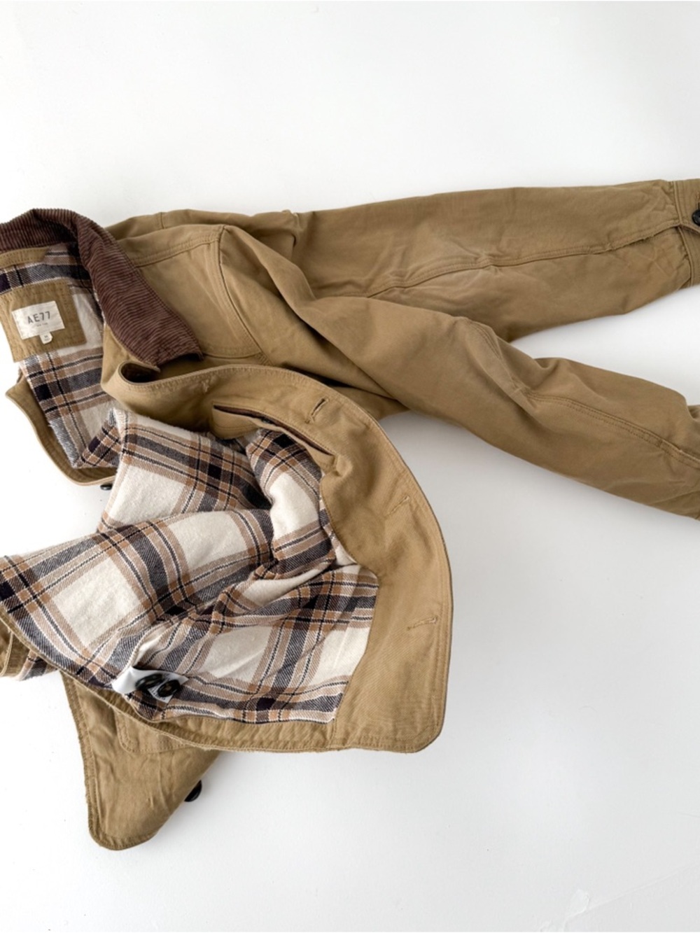 New AE77 Premium Twill Chore Jacket Cotton Silk Flannel Lined Mens Size M Barn - Picture 12 of 14
